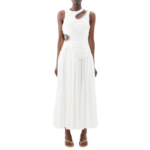 Aje Jolie Asymmetric Cutout Linen-blend Dress Size S/XS NEW - Picture 5 of 13